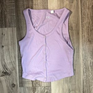 PACSUN - Purple Button Up Crop Top - Size XS